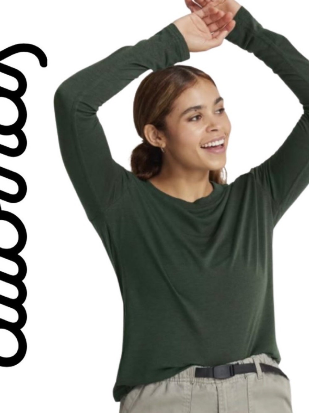 Allbirds Women's Sea Sustainable Long Sleeve Crew Neck Tee Shirt Green Size M